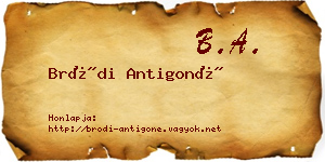 Bródi Antigoné névjegykártya
